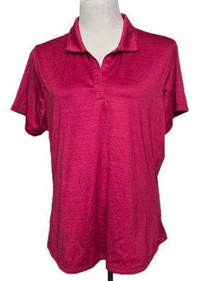 Tommy Bahama Island Zone Polo Shirt Hot Pink Performance Golf Wear Womens Size L - Image 1 of 4