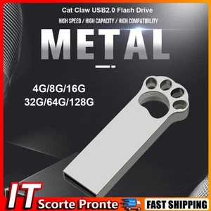 USB Flash Drive Cat Paw USB 2.0 Pendrive Jump Drive with Keychain Hole IT - Photo 1/12