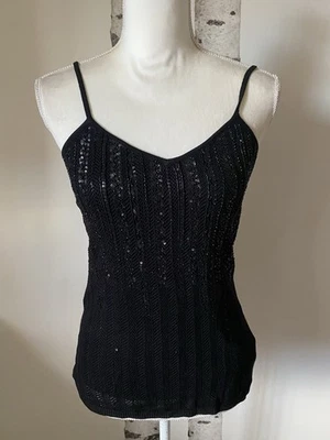 Camiseta sin mangas White House Black Market lentejuelas sin mangas elegante vacaciones talla XXS NUEVA CON ETIQUETAS Foto 1 de 4
