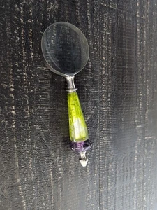 Murano Italien Chartreuse und lila Glas Skulptur Lupe - Bild 1 von 11