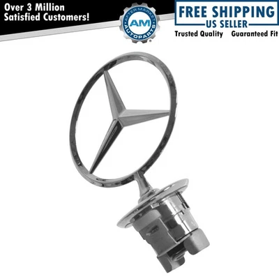 Chrome Hood Ornament for Mercedes Benz S350 S550 C250 C300 E350 E63 AMG - Image 1 of 4