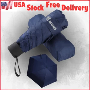 Umbrella Lightweight Compact Travel Sun & Rain Small & Mini Suit for Pocket Navy - Picture 1 of 12