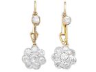 2.75 ct Diamond, 15 ct Yellow Gold and Platinum Drop Earrings - Antique 