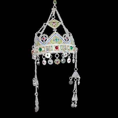 Tocado bereber plata esmalte vidrio Taounza Amazigh joyería marroquí regalo ella Foto 1 de 4