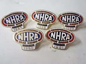 NHRA Original 1987-1991 Championship Drag Racing Member Hat/Lapel Pins - Picture 1 of 2