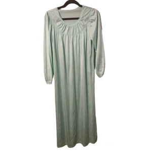 Vintage Shadowline 54” Long Nightgown Light Blue Nylon Women's Small USA - Picture 1 of 5