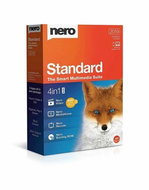 Nero 2019 Standard HD Multimedia Suite Software for Windows