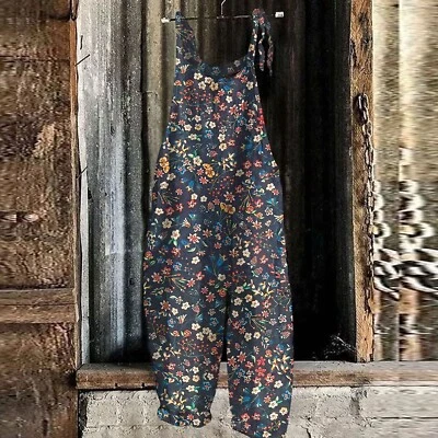 Mujeres Verano Informal Sin Mangas Correa de Espagueti Boho Pierna Ancha Monos Mamelucos Foto 1 de 4