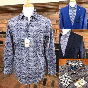 Robert Graham ABINGTON Herren Small Langarm Hemd mit Knopfleiste dunkelblau kariert - Bild 1 von 12