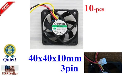10x Sunon 40x10mm 3pin Fan, HA40101V4-D13U-C99, Super-Silence Fan! - Image 1 of 4
