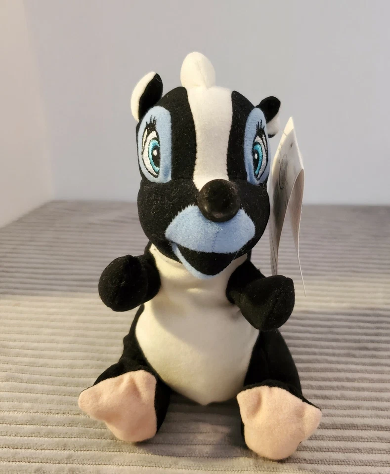 Flower Bean Bag Plush Bambi 6in Disney Stuffed Animal Skunk Black White