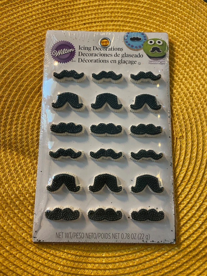 Wilton Mustache Icing Decorations - Image 1 of 1