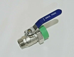 Union Threaded Ball Valve - 32 mm PPR X 1 in NPT Male - Brass Nickel Plated - Picture 1 of 4