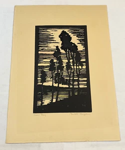 Prescott Chaplin Wood Block Print Colored Art Print "Moro Bay" SIGNED - Picture 1 of 8