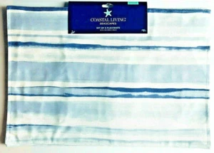 Coastal Living Placemats Tye Dye Stripe Fabric Indoor Outdoor Summer Set of 4 - Picture 1 of 12