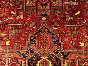 8x11 VINTAGE HERIZ RUG handmade wool oriental handwoven ANTIQUE geometric 8x10 - Picture 1 of 23