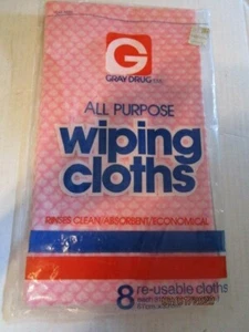 Vintage Gray Drug all purpose wiping cloths b306 - Picture 1 of 3