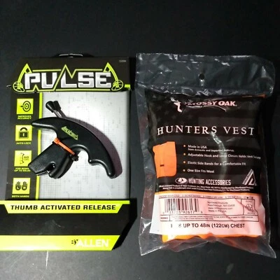 New 2020 Allen  PULSE Compact Thumb  Bow Release and a mossy oak hunting vest - Image 1 of 4