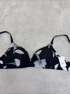 NWT AUDEN Womens Floral LINED Adjustable Strap Wireless NURSING Bra SIZE 36C - Picture 1 of 13