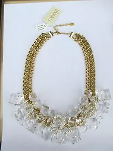 ROBERT ROSE GOLD CHAIN LUCITE BAUBLES STATEMENT NECKLACE NWT - FABULOUS! - Picture 1 of 3