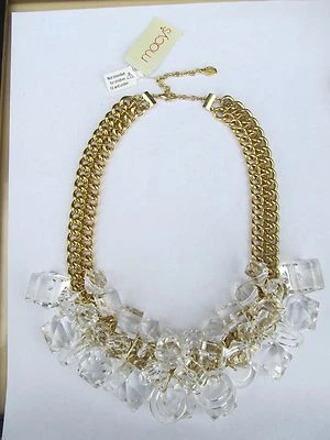  ROBERT ROSE GOLD CHAIN LUCITE BAUBLES STATEMENT NECKLACE NWT - FABULOUS! - Image 1 of 3