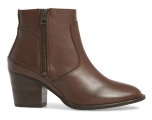 HUNTER Refined Water Resistant Leather Zip Boot US 9.5 in Bitter Chocolate Brown - Picture 1 of 12