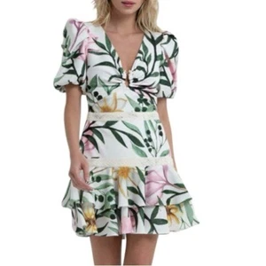 PatBo Damen-Minikleid Jasmin Puffärmel Blumenmuster neu mit Etikett 10 - Bild 1 von 16