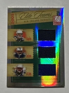 2005 Donruss Elite Teams Tom Brady, Law, Dillon Jersey Patch GAME USED /100 - Picture 1 of 8