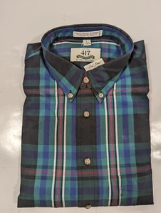 Neu mit Etikett Vintage 90er Van Heusen 417 Herren Kleid Shirt Größe Large kariert Langarm - Bild 1 von 4