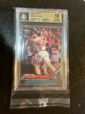 2023 MLB Topps Now Olson Breaks Braves Record 52 HRs Blue Parallel /49 BGS 10 - Image 1 of 2