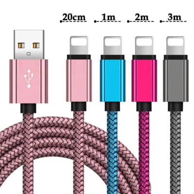 1M 2M 3M USB Cable For Apple iPhone 11 12 13 14 Pro Max Fast Charge Charger Cord - Image 1 of 4