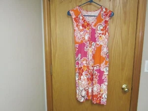 Sonoma Damen Sommer Sommerkleid orange & pink & weiß geblümt Gr. S/M - Bild 1 von 5