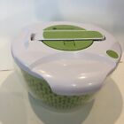 Maestoware  10.5 Inch Salad Spinner - Clear Green Bowl Non Slip Bottom