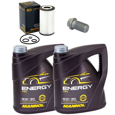 Motoröl Set MANNOL 5W-30 8 Liter + Ölfilter + Schraube für Mercedes E-Klasse