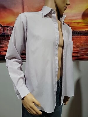 Camisa de vestir Giorgio Armani Le Collezioni 16,5 blanca púrpura para hombre #C Foto 1 de 4