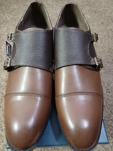 Joseph Abboud Monk Strap Brown Leather Upper Men's Dress Shoes Size 13 Regular - Picture 1 of 7