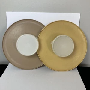 Tupperware Vegetable Plater With Dip 14” Harvest Gold and Beige Vintage 492-2 - Picture 1 of 9