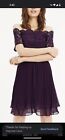 BNWT Ladies Oasis Purple Dress Lace Bodice Pleated Skirt Size 8, Evening, Prom