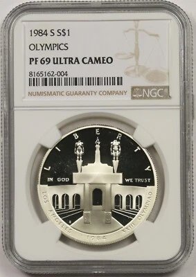1984-S Olympics Coliseum $1 NGC PF 69 UCAM Modern Commemorative Silver Dollar - Image 1 of 4