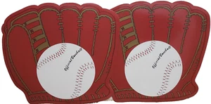 2 gleiche bedruckte Küche Vinyl Tischsets (11,5"x13") SPORT, BASEBALL HANDSCHUH, Broder - Bild 1 von 13