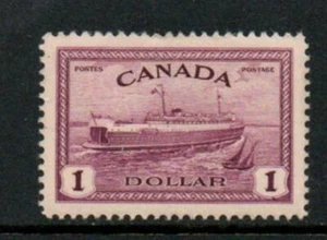 CANADÁ 1946-47 $1 FERRY DE TREN/ENVÍOS SG406 BISAGRA LIGERA COMO NUEVA [#5107] - Imagen 1 de 1