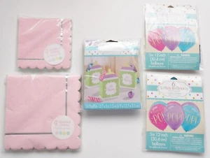 Amscan Baby Shower Party Supplies Bundle 5 Items Balloons Napkins Favor Boxes - Picture 1 of 8