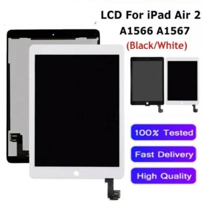 For iPad Air 2 A1566 A1567 Touch Screen Digitizer LCD Display Replacement - Image 1 of 4