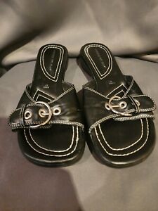 Montego Bay Club Women Sandal Shoes - 1.5 Inch Wedge -SIZE 8 (Black)