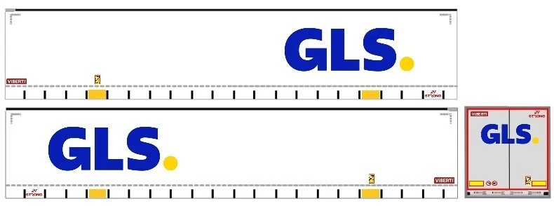 Grafica "GLS" nuovo logo adesiva trasparente per semirimorchi Herpa 1/87. - Immagine 1 di 1