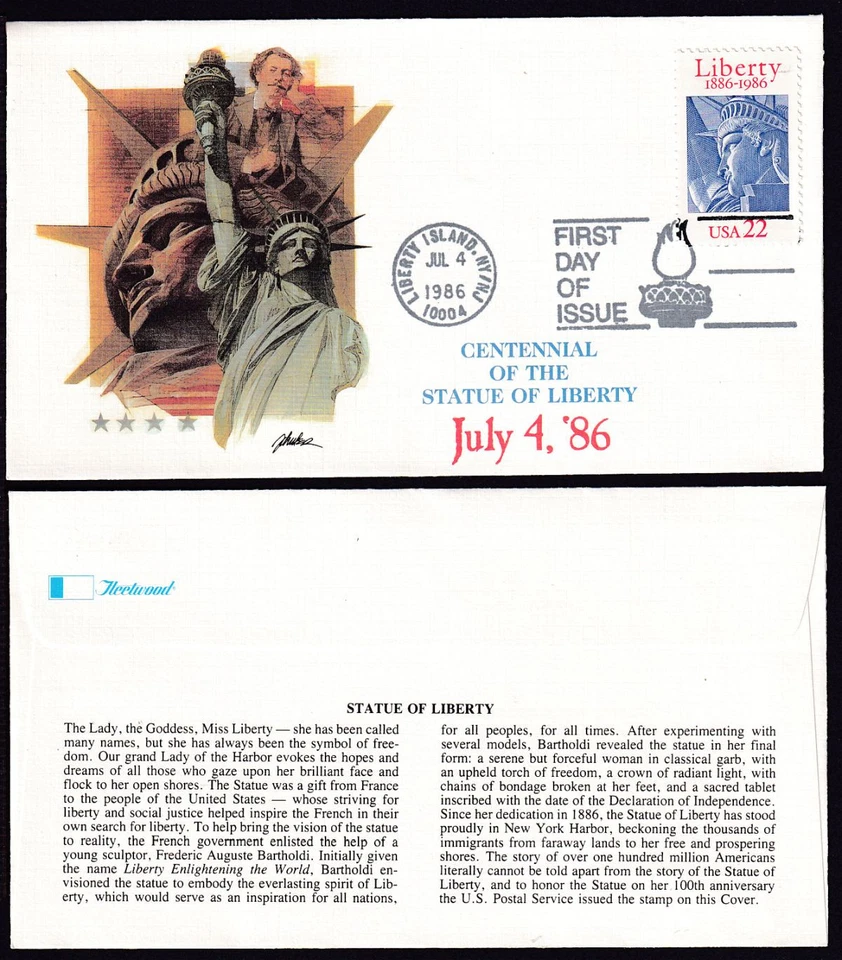 1986 Statue of Liberty centennial 100th year Sc 2224 with Fleetwood cachet - Image 1 of 1