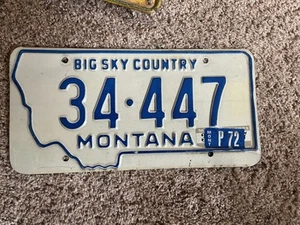 1972 MONTANA Slogan BIG SKY COUNTRY Collectible License Plate - Picture 1 of 2