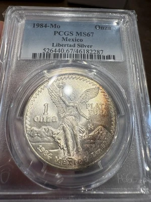 1984 Mexico Toned Libertad 1 Oz - Image 1 of 2