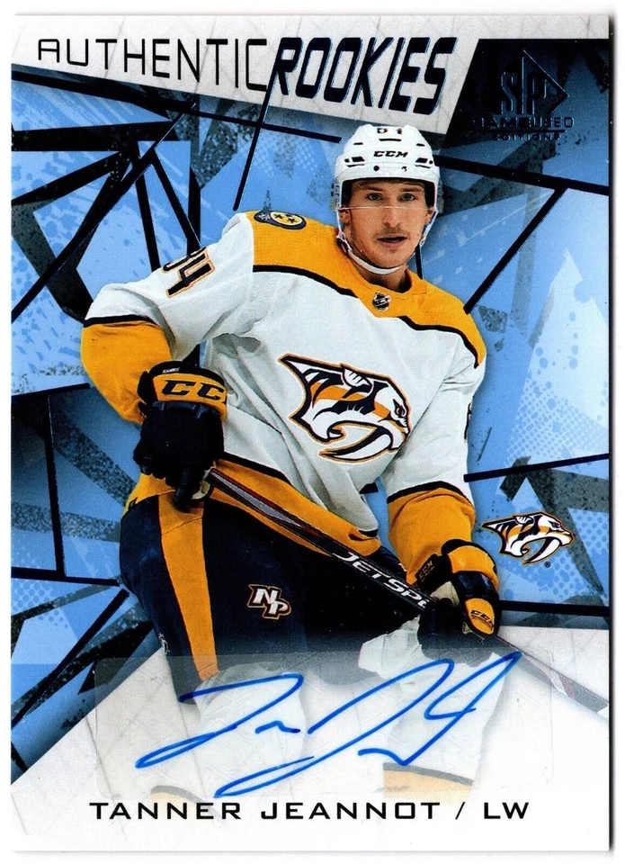 2021-22 UD SP Game Used Authentic Rookies Blue Auto TANNER JEANNOT 122 Predators - Image 1 of 1