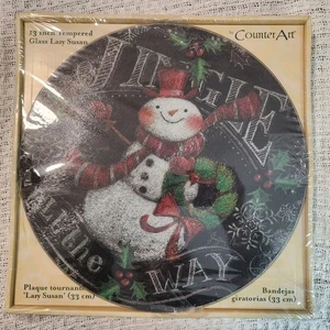 Counter Art 13 pollici vetro temperato pigro Susan pupazzo di neve jingle tutto il modo - Foto 1 di 13